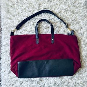 Ulta Large Oversized Maroon Red Overnight Tote Bag With Two Straps